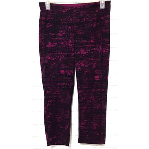 Old Navy Active Women's Purple Black Cropped Athletic Leggings Size Medium